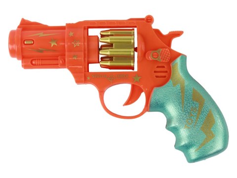 Pistolet Pomarańczowy Revolver Broń Dźwięki Światła Pistolet Pomarańczowy Revolver Broń Dźwięki Światła