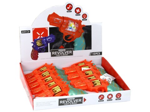 Pistolet Pomarańczowy Revolver Broń Dźwięki Światła Pistolet Pomarańczowy Revolver Broń Dźwięki Światła