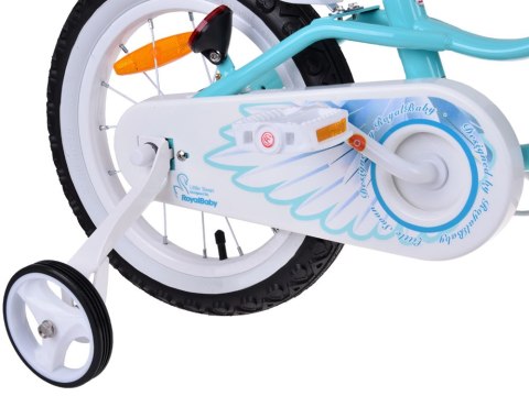 RoyalBaby uroczy Rower 14" Little Swan wstążki koszyk kółka boczne RB14-18