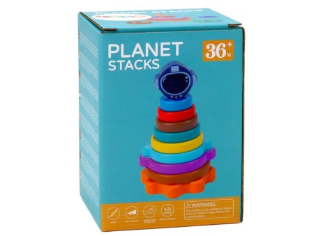Piramida Sorter Drewniany Układanka Piramidka Planety Kosmos 10 ele. Piramida Sorter Drewniany Układanka Piramidka Planety Kosmos 10 ele.