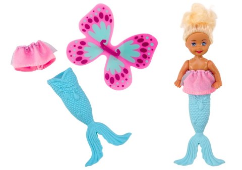 Mini Laleczka 2w1 Syrenka Wróżka Ogon Skrzydła Mini Laleczka 2w1 Syrenka Wróżka Ogon Skrzydła