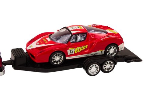 Auto Pickup Z Lawetą Naczepą Auto Sportowe Terenowe Zestaw Auto Pickup Z Lawetą Naczepą Auto Sportowe Terenowe Zestaw