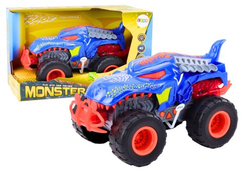 Auto Terenowe Dinozaur Velociraptor Światła Dźwięki Napęd Niebieski Auto Terenowe Dinozaur Velociraptor Światła Dźwięki Napęd Niebieski