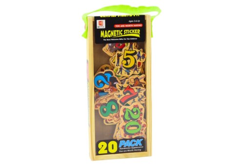 Zestaw Magnesy Drewniane Cyfry Obrazki 20 Sztuk Zestaw Magnesy Drewniane Cyfry Obrazki 20 Sztuk