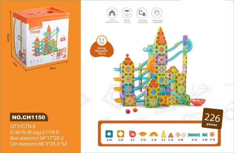 Klocki Magnetyczne Zamek Tor Kulka 226el. Klocki Magnetyczne Zamek Tor Kulka 226el.