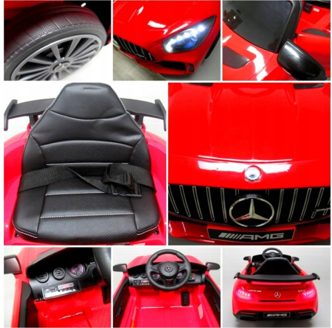 Mercedes GTR-S czerwony Miękkie koła Eva, miękki fotelik Licencja Mercedes GTR-S czerwony Miękkie koła Eva, miękki fotelik Licencja