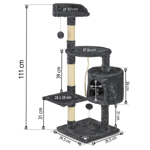 Drapak dla kota 111 cm DR-266 Pethaus szary Drapak dla kota 111 cm DR-266 Pethaus szary