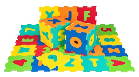 Mata podłogowa z 36 Puzzli dla dzieci 10m+ Wyjmowane cyfry litery + Pianka EVA + Jaskrawe kolory Mata podłogowa z 36 Puzzli dla dzieci 10m+ Wyjmowane cyfry litery + Pianka EVA + Jaskrawe kolory