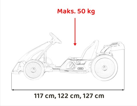 Pojazd Gokart Audi z Funkcją Driftu Biały do 50 kg 2x150W