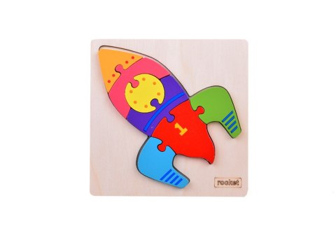 Rakieta Puzzle drewniane Edukacyjna układanka dla dziecka ZA5370 Rakieta Puzzle drewniane Edukacyjna układanka dla dziecka ZA5370
