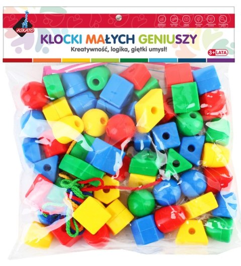 KLOCKI MAŁYCH GENIUSZY KONSTRUKCYJNE KORALIKI 62EL KLOCKI MAŁYCH GENIUSZY KONSTRUKCYJNE KORALIKI 62EL