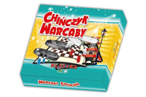 GRA PLANSZOWA 2W1 CHIŃCZYK WARCABY PIONKI KOSTKA