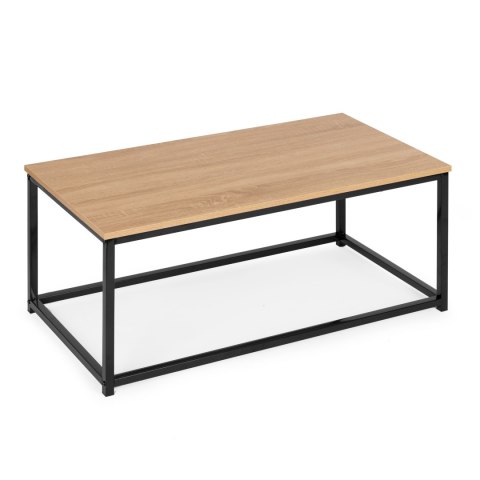 Stół kawowy ława duży brązowy blat metalowy stelaż ModernHome Stół kawowy ława duży brązowy blat metalowy stelaż ModernHome