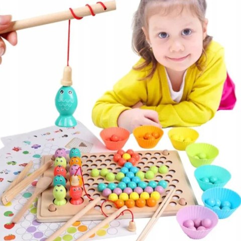 TRENING MÓZGU DREWNIANA UKŁADANKA LOGICZNA GRA ŁOWIENIE RYBEK MONTESSORI TRENING MÓZGU DREWNIANA UKŁADANKA LOGICZNA GRA ŁOWIENIE RYBEK MONTESSORI