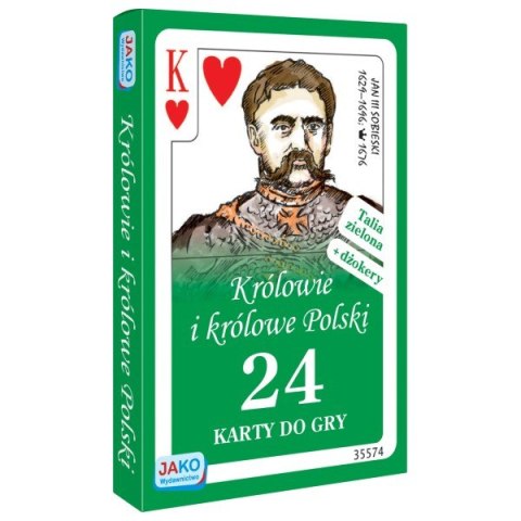 Karty 24 listki. Królowie i królowe Polski. Talia zielona Karty 24 listki. Królowie i królowe Polski. Talia zielona