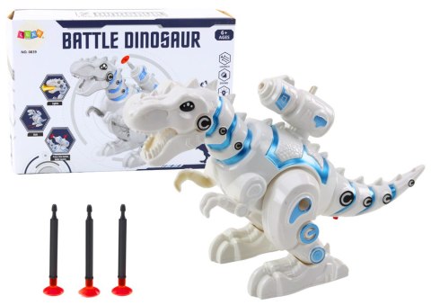 Robot Dinozaur Z Wyrzutnią Strzałek Światła Dźwięki Biały Robot Dinozaur Z Wyrzutnią Strzałek Światła Dźwięki Biały