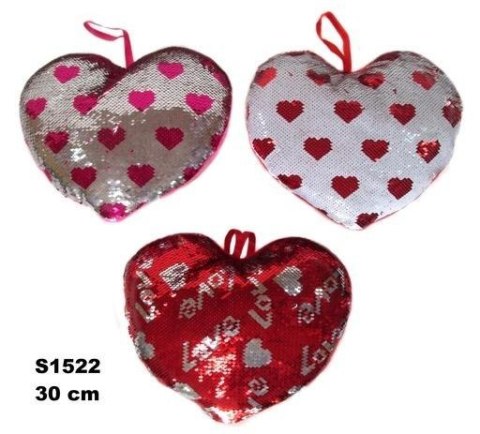 Poduszka Serce cekinowe 30cm MIX Poduszka Serce cekinowe 30cm MIX