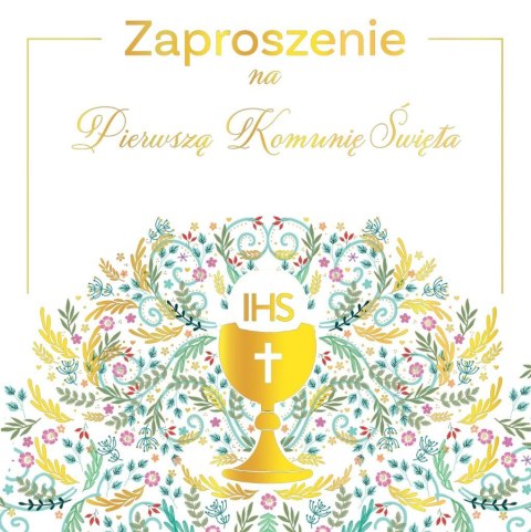 Zaproszenie - Komunia pattern IHS (5szt) Zaproszenie - Komunia pattern IHS (5szt)
