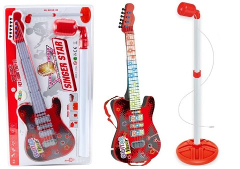 Gitara elektryczna z mikrofonem czerwona Gitara elektryczna z mikrofonem czerwona