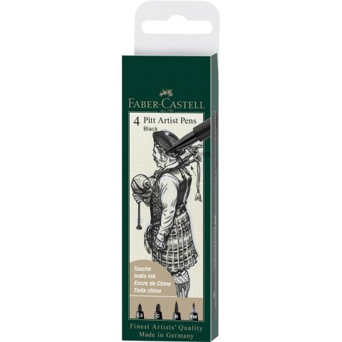 Pisaki Pitt Artist Pen black 4szt Pisaki Pitt Artist Pen black 4szt