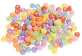 Koraliki akrylowe alfabet 4x7mm 20g Koraliki akrylowe alfabet 4x7mm 20g