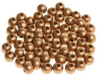 Koraliki drewniane do nawlekania złote 10mm 60szt Koraliki drewniane do nawlekania złote 10mm 60szt
