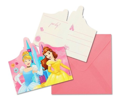 Zaproszenia z kopertami Princess Live Stoty 6szt Zaproszenia z kopertami Princess Live Stoty 6szt