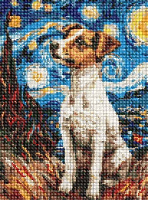 Diamentowa mozaika - Magiczny Jack Russell 30x40cm Diamentowa mozaika - Magiczny Jack Russell 30x40cm