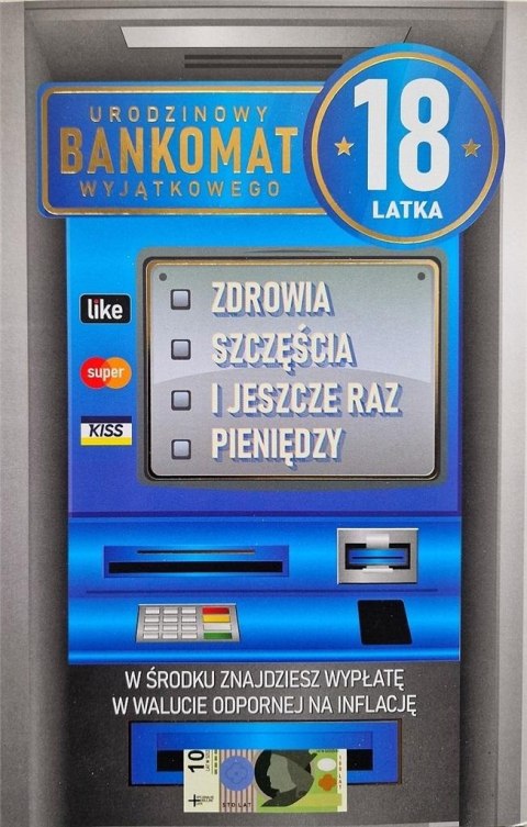 Karnet Urodziny 18 męskie Karnet Urodziny 18 męskie