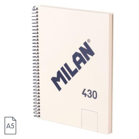 Zeszyt na spirali A5/80K gładki 1918 beżowy MILAN Zeszyt na spirali A5/80K gładki 1918 beżowy MILAN