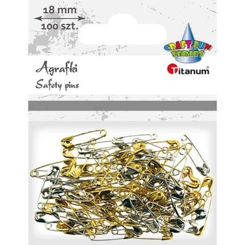 Agrafki metalowe 5x18mm 100szt złote srebrne Agrafki metalowe 5x18mm 100szt złote srebrne