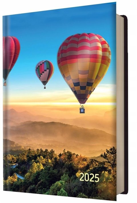 Kalendarz 2025 książkowy A5 dzienny balony print Kalendarz 2025 książkowy A5 dzienny balony print