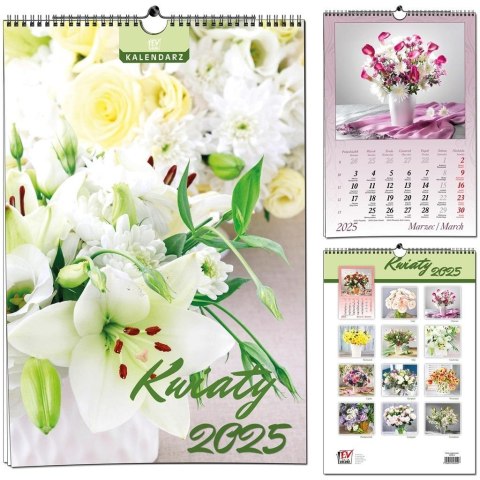 Kalendarz 2025 7 Plansz B3 Kwiaty Kalendarz 2025 7 Plansz B3 Kwiaty