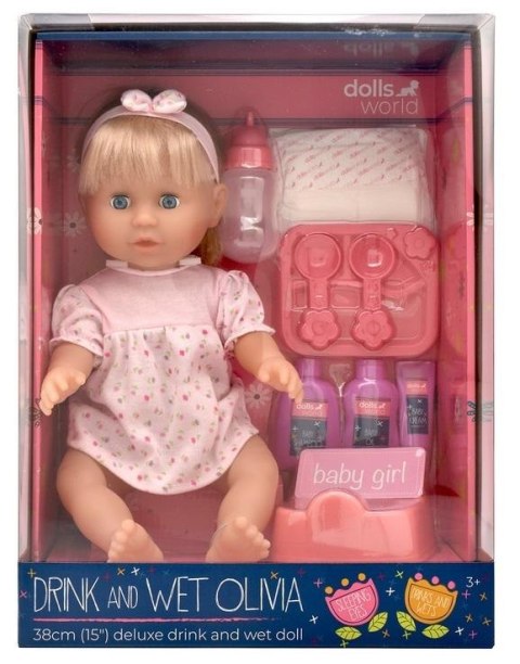 Dolls World Lalkap pijąca i sikająca Olivia 38cm Dolls World Lalkap pijąca i sikająca Olivia 38cm
