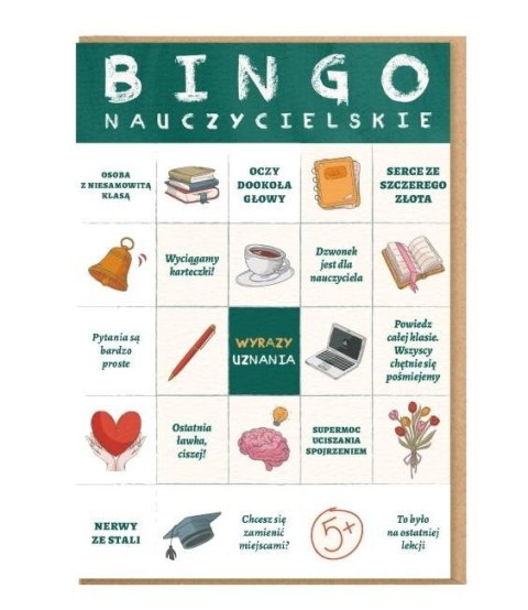 Karnet okolicznościowy dla nauczyciela Bingo Karnet okolicznościowy dla nauczyciela Bingo