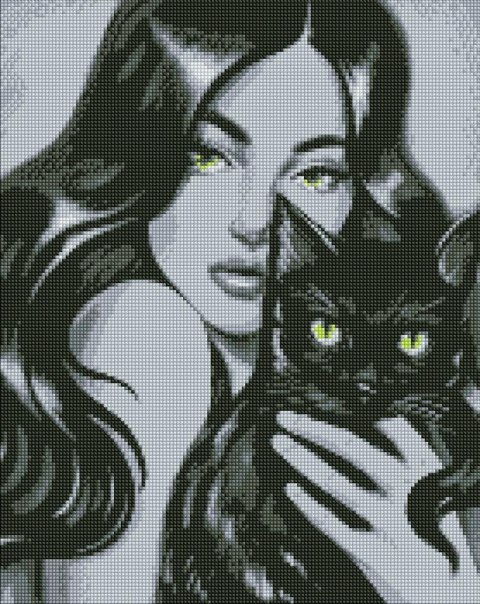 Diamentowa mozaika - Czarny puszysty 40x50cm Diamentowa mozaika - Czarny puszysty 40x50cm