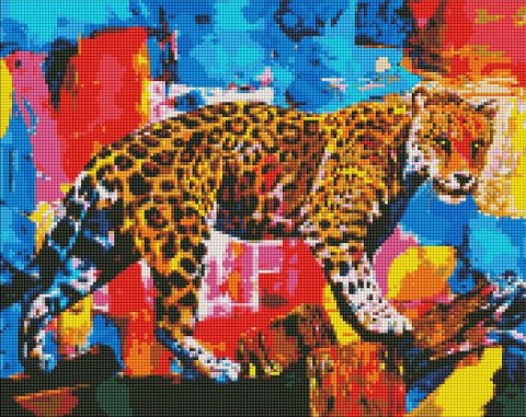 Diamentowa mozaika - Jasny lampart 40x50cm Diamentowa mozaika - Jasny lampart 40x50cm