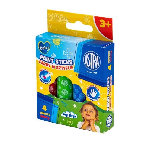 Farby w sztyfcie okrągłe 4kol Jumbo Baby ASTRA Farby w sztyfcie okrągłe 4kol Jumbo Baby ASTRA
