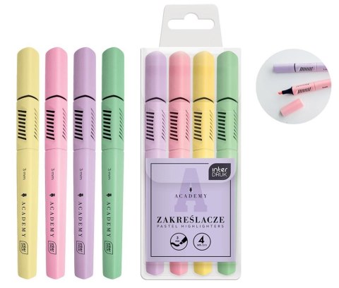 Zakreślacze pastelowe 4 kolory Academy Zakreślacze pastelowe 4 kolory Academy