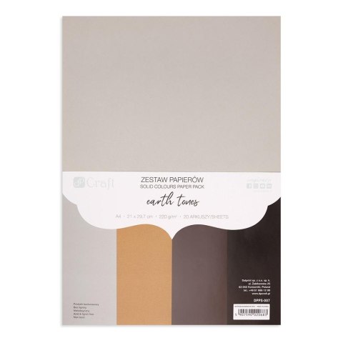 Zestaw papierów A4 20 arkuszy Earth tones 220g Zestaw papierów A4 20 arkuszy Earth tones 220g