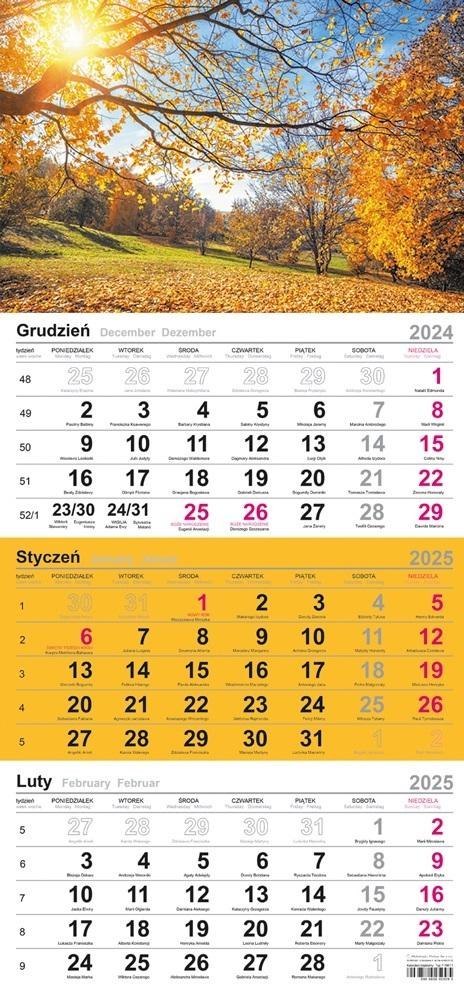 Kalendarz 2025 Trójdzielny Jesień Kalendarz 2025 Trójdzielny Jesień