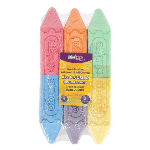 Kreda chodnikowa Jumbo dwukolorwa 6 kol STRIGO Kreda chodnikowa Jumbo dwukolorwa 6 kol STRIGO