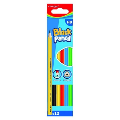 Ołówek drewniany HB kolorowa obudowa 12szt Ołówek drewniany HB kolorowa obudowa 12szt