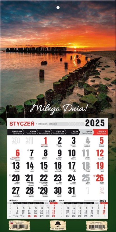 Kalendarz 2025 jednodzielny mini z mag. Bałtyk Kalendarz 2025 jednodzielny mini z mag. Bałtyk