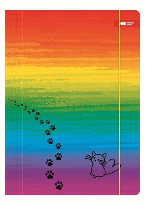 Teczka z gumką A4 Miaow tęcza HAPPY COLOR Teczka z gumką A4 Miaow tęcza HAPPY COLOR