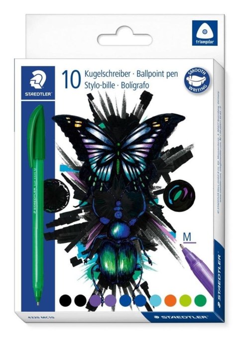Długopis trójkątny M 10 kolorów STAEDTLER Długopis trójkątny M 10 kolorów STAEDTLER