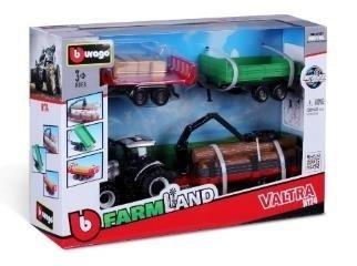 Tractor Gift Set Valtra + 3 trailers 10cm BBURAGO Tractor Gift Set Valtra + 3 trailers 10cm BBURAGO