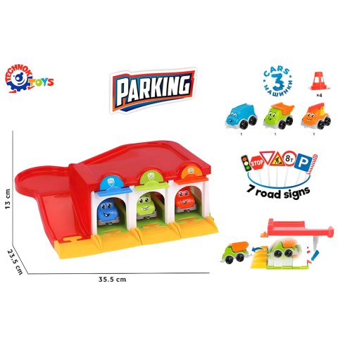 ZESTAW PARKING Z 3 SAMOCHODZIKAMI DLA DZIECI KOLOROWY PARKING ZJAZD ZNAKI ZESTAW PARKING Z 3 SAMOCHODZIKAMI DLA DZIECI KOLOROWY PARKING ZJAZD ZNAKI