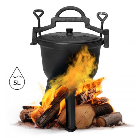 Kociołek żeliwny stojący 5L garnek myśliwski ognisko grill MultiGarden Kociołek żeliwny stojący 5L garnek myśliwski ognisko grill MultiGarden