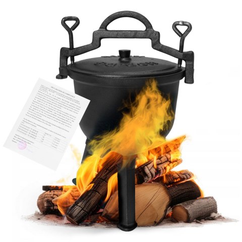 Kociołek żeliwny stojący 5L garnek myśliwski ognisko grill MultiGarden Kociołek żeliwny stojący 5L garnek myśliwski ognisko grill MultiGarden